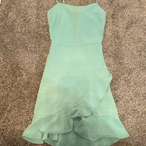 Elegant Asymmetrical Green Dress
